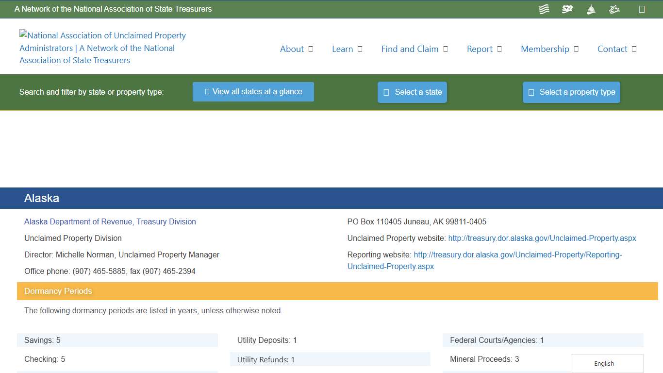 Alaska – National Association of Unclaimed Property Administrators (NAUPA)