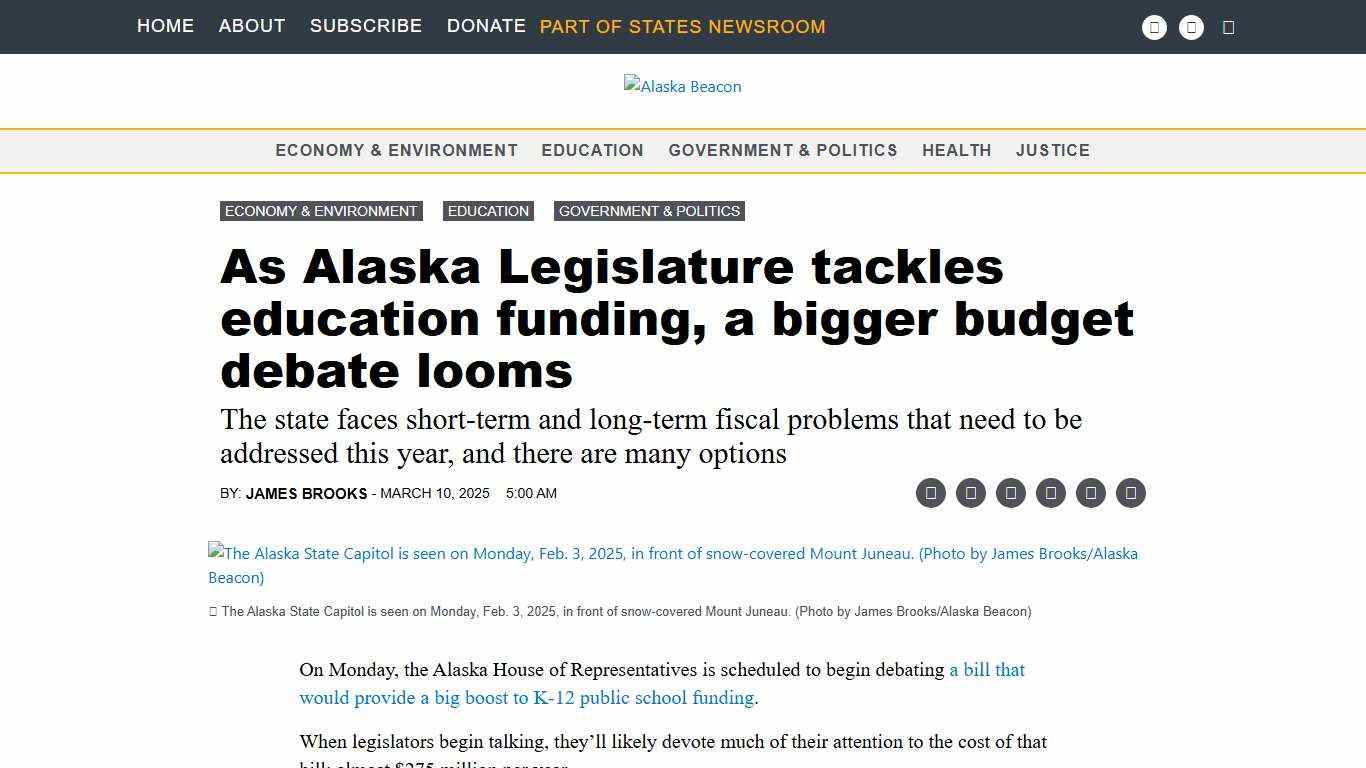 As Alaska Legislature tackles education funding, a bigger budget debate looms Alaska Beacon